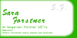 sara forstner business card